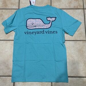 Vineyard Vines Teal Tee with Pink Whale Design blue size MEN size T-Shit XS new